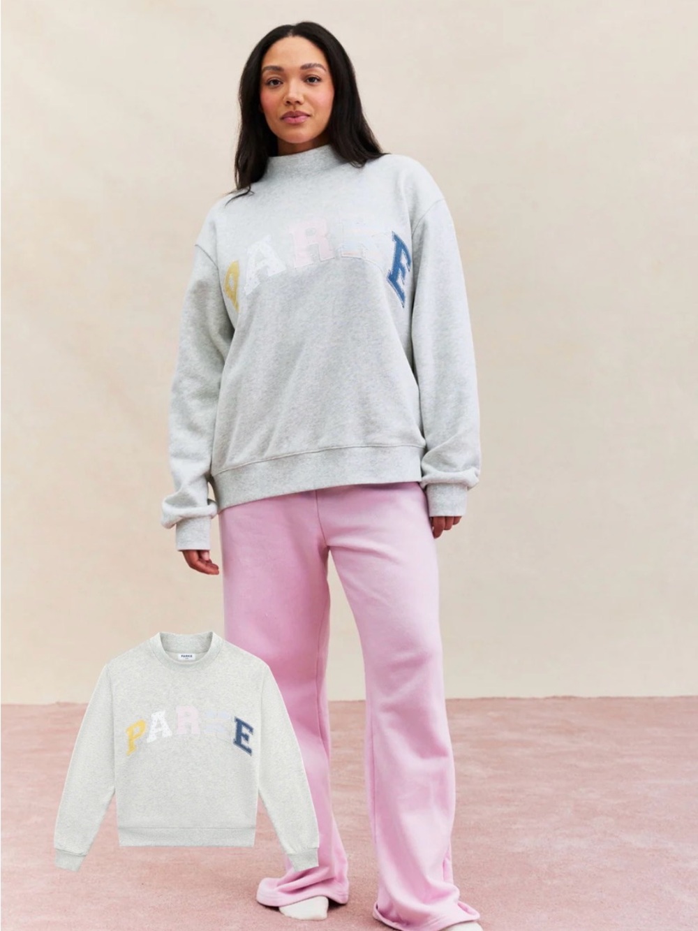 PARKE Patchwork S/M Varsity MockNeck